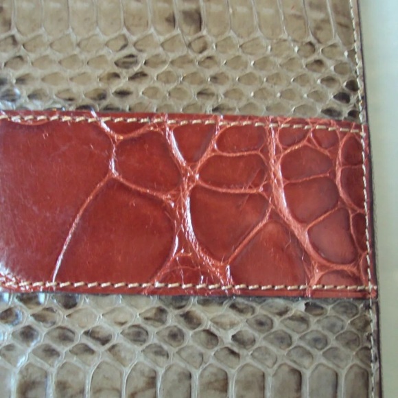 Jranter New Purse Wallet Zip Snakeskin Rust Croc - Picture 6 of 7